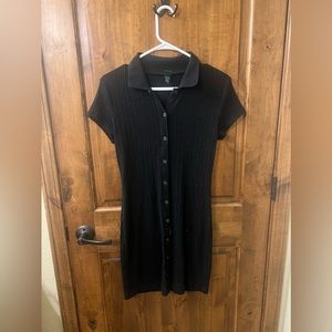 Black button up preppy dress
